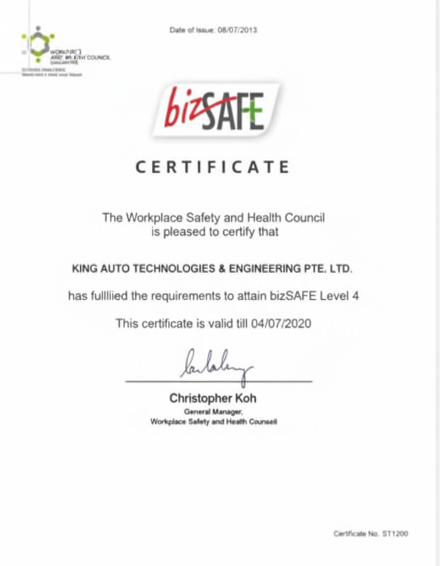 BizSafe Certificate